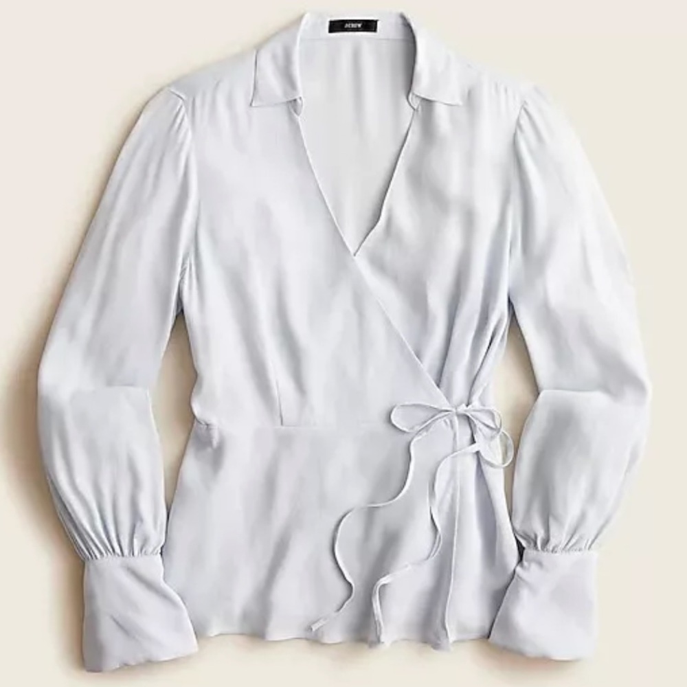 J. Crew Drapey Crepe Wrap Top